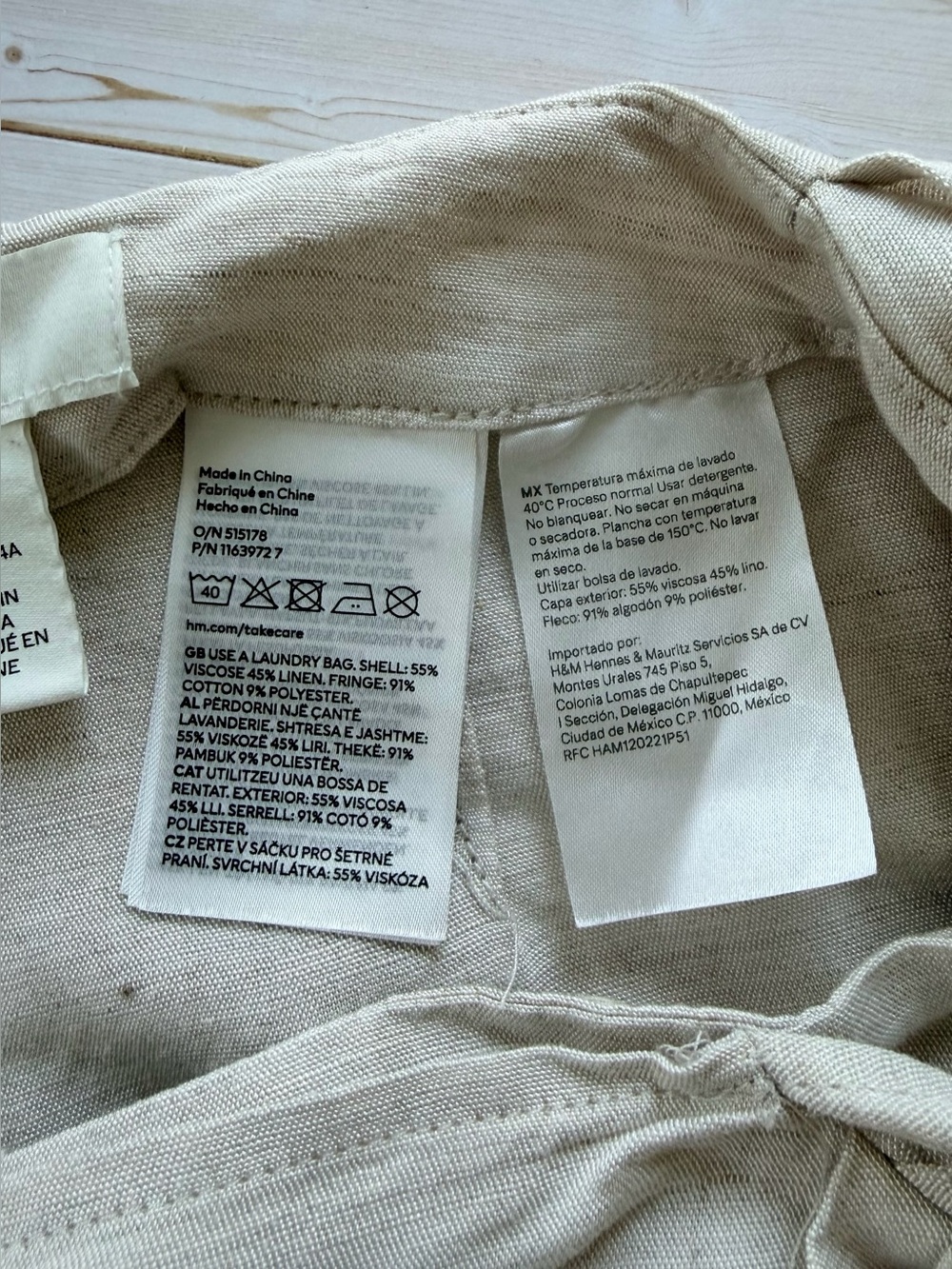 H&M Linen Blend Wrap Skirt in Light Beige Size 2 - Picture 5 of 8